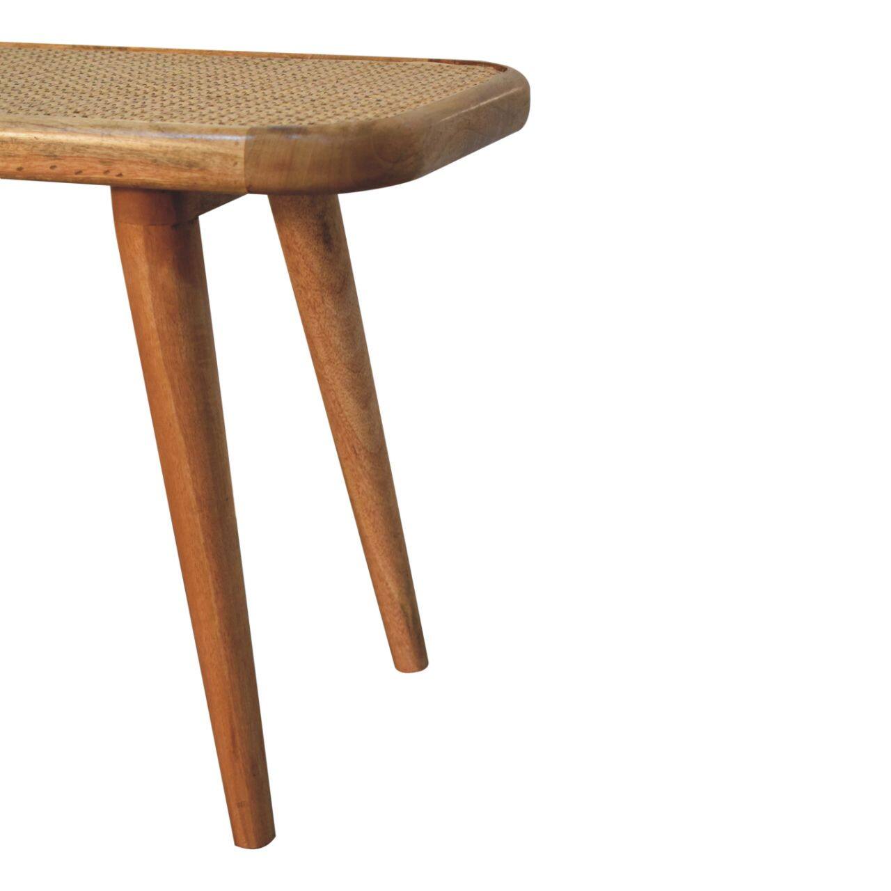 Alt View 4. Artisan Furniture - Artisan Furniture Solid Wood Larissa Rattan Bench, Brown - Brown.