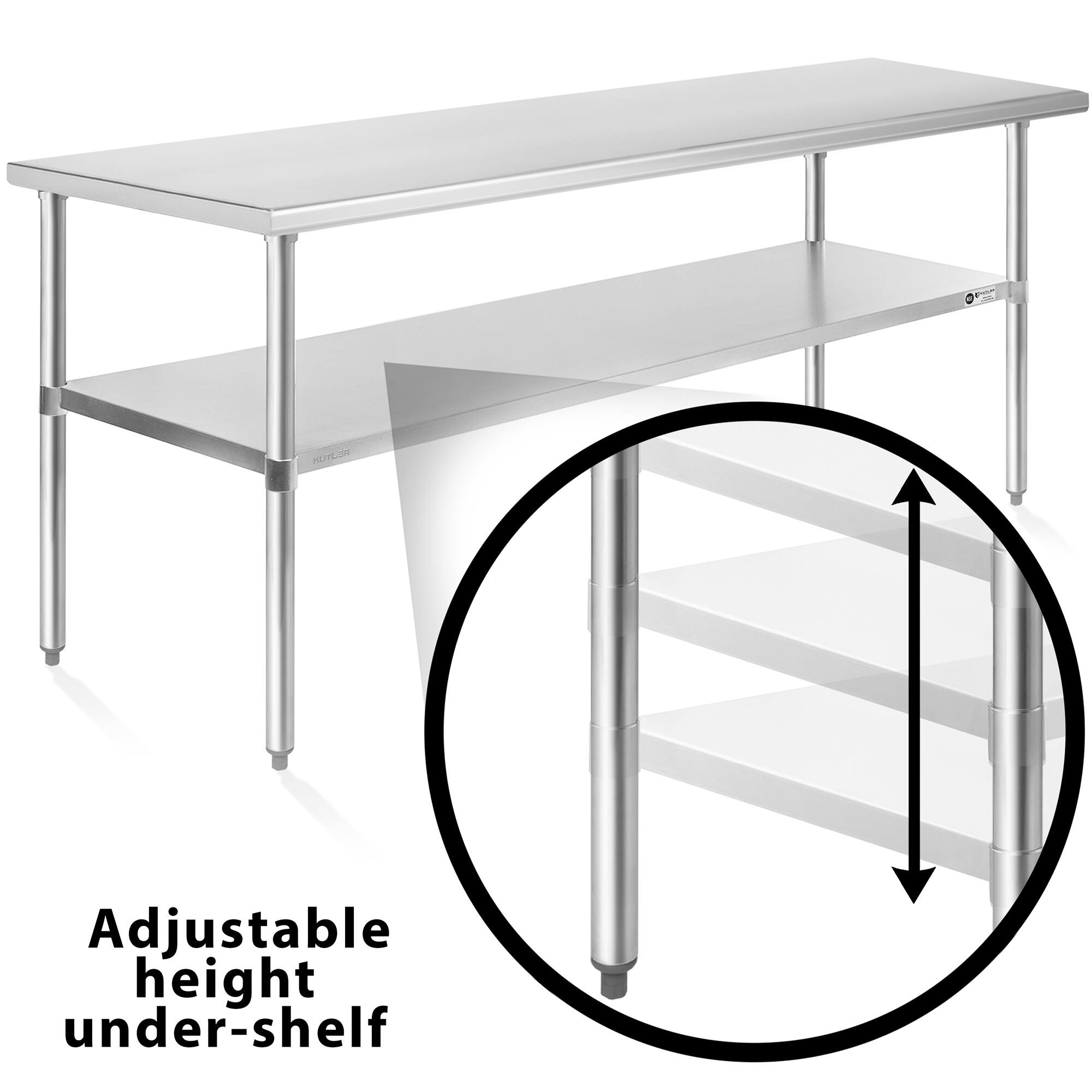 Adjustable height under-shelf