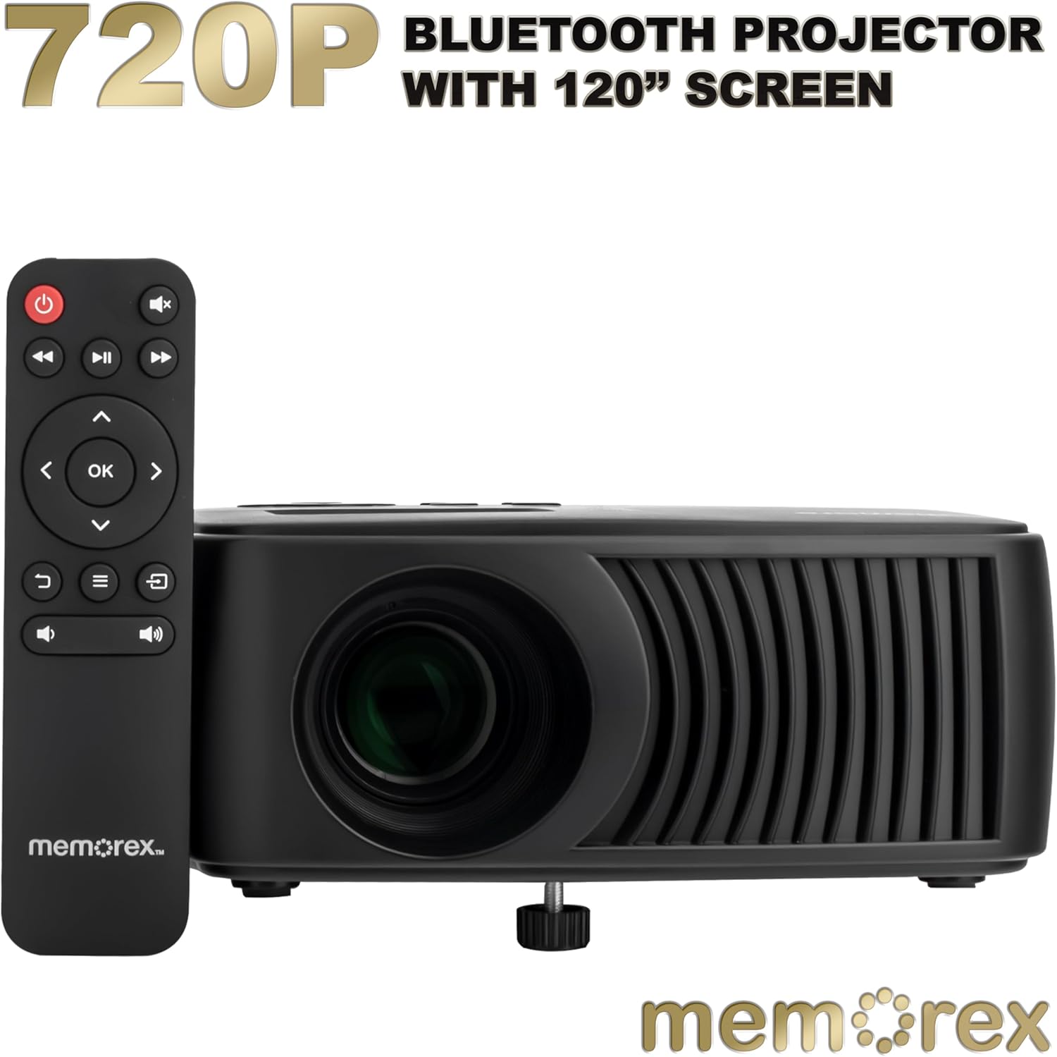 720P BLUETOOTH PROJECTOR WITH 120" SCREEN

mem:rex
