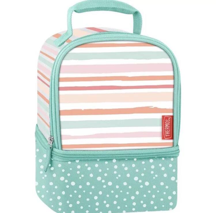 Front. Thermos - Thermos Kid's Dual Compartment Soft Lunch Box - Pastel Delight - Pastel.