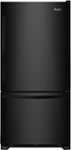Front. Whirlpool - 22 Cu. Ft. Bottom-Freezer Refrigerator with SpillGuard Glass Shelves - Black.