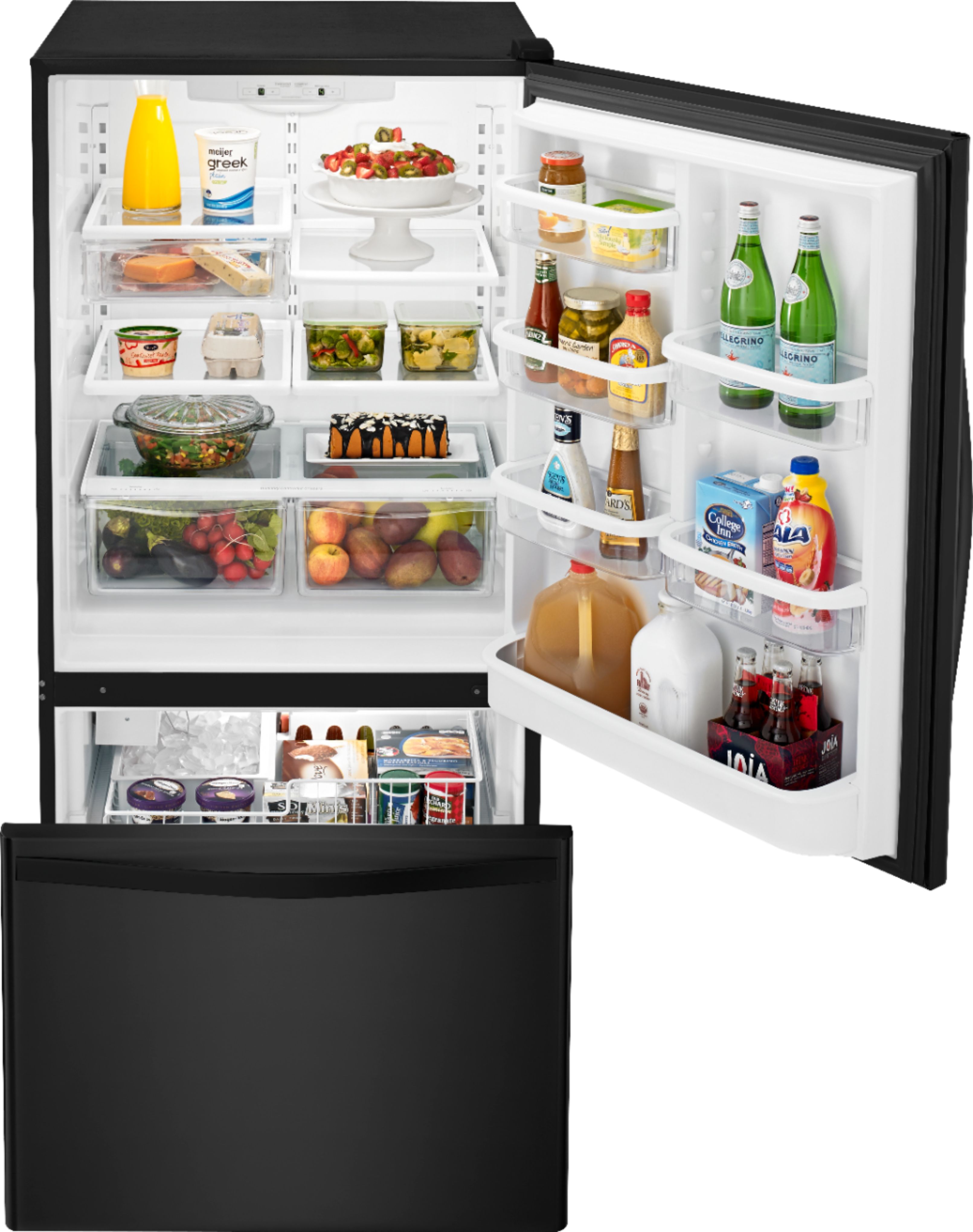Best Buy: Whirlpool 21.9 Cu. Ft. Bottom-Freezer Refrigerator Black ...
