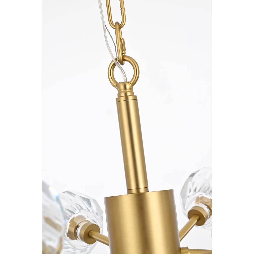 Alt View 2. Elegant Lighting - Graham 12 Light Pendant in Gold - Gold And Clear.