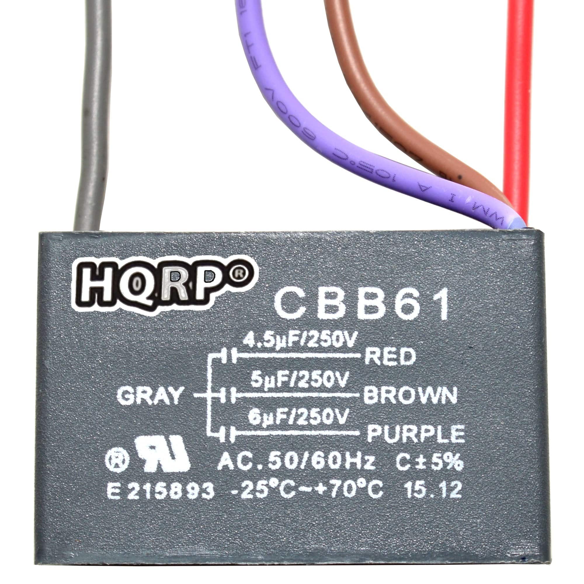 HQRP - Ceiling Fan Capacitor CBB61 4.5 uF + 5 uF + 6 uF, 4 Wire, UL Listed price history on PriceWatchPro