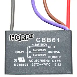 HQRP - Ceiling Fan Capacitor CBB61 4.5 uF + 5 uF + 6 uF, 4 Wire, UL Listed