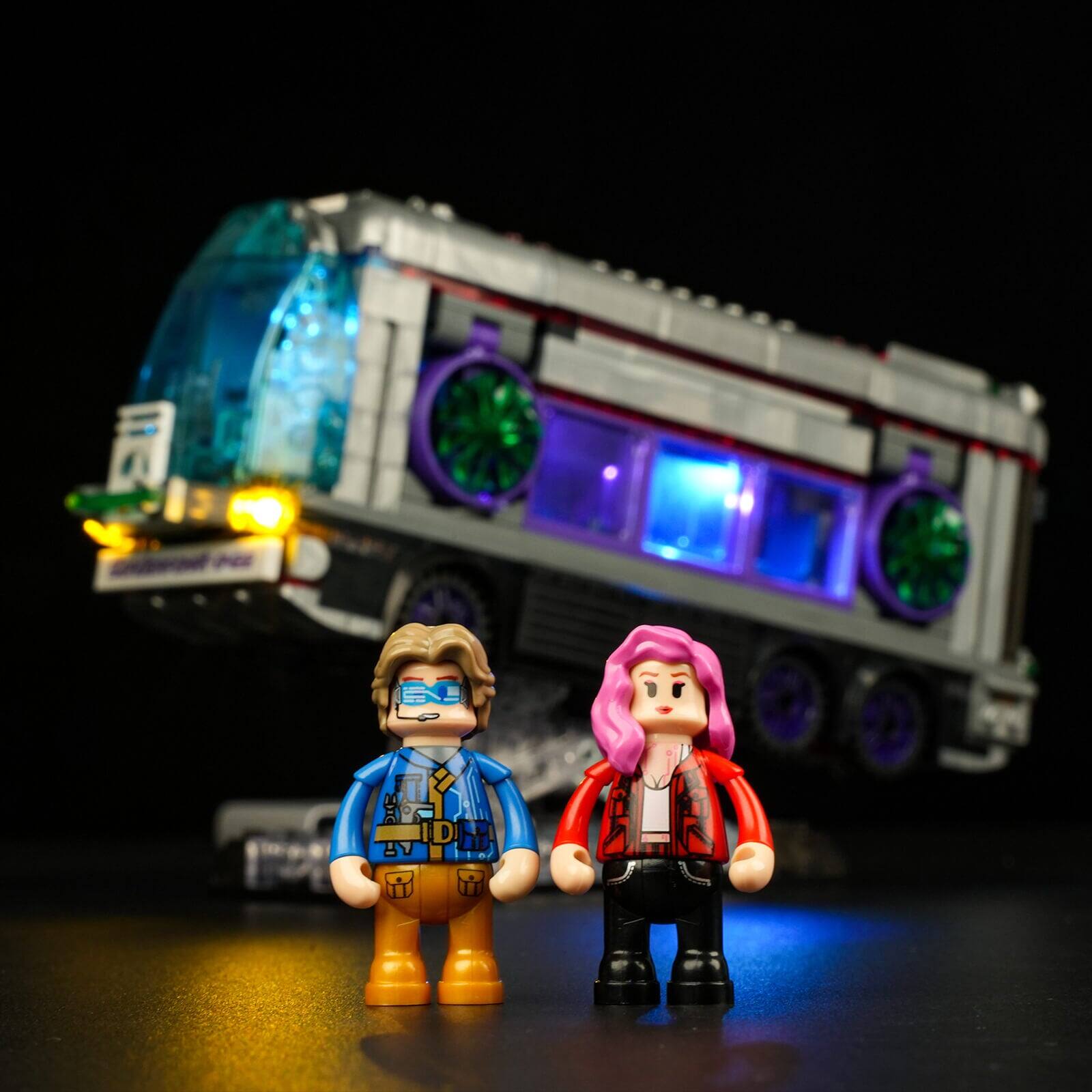 Alt View 2. Lumibricks - Cyberpunk Future Bus Lighting Building Set, 605 Pieces 2-in-1 LED Vehicle Model Kit for Ages 16+.