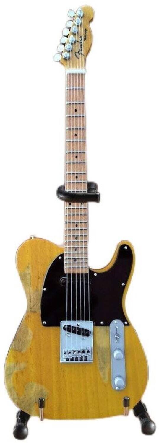 Front. Axe Heaven - Axe Heaven - Bruce Springsteen - Fender Telecaster Vintage Blonde Mini Guitar Replica Collectible - COLLECTIBLES - Multicolor.
