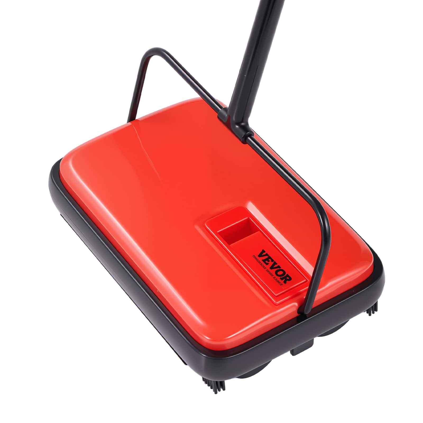 VEVOR - Carpet Sweeper Manual, Floor Sweeper with 300 ml Dustbin Capacity Easy to Empty, 6.7 inch Cleaning Width - Red