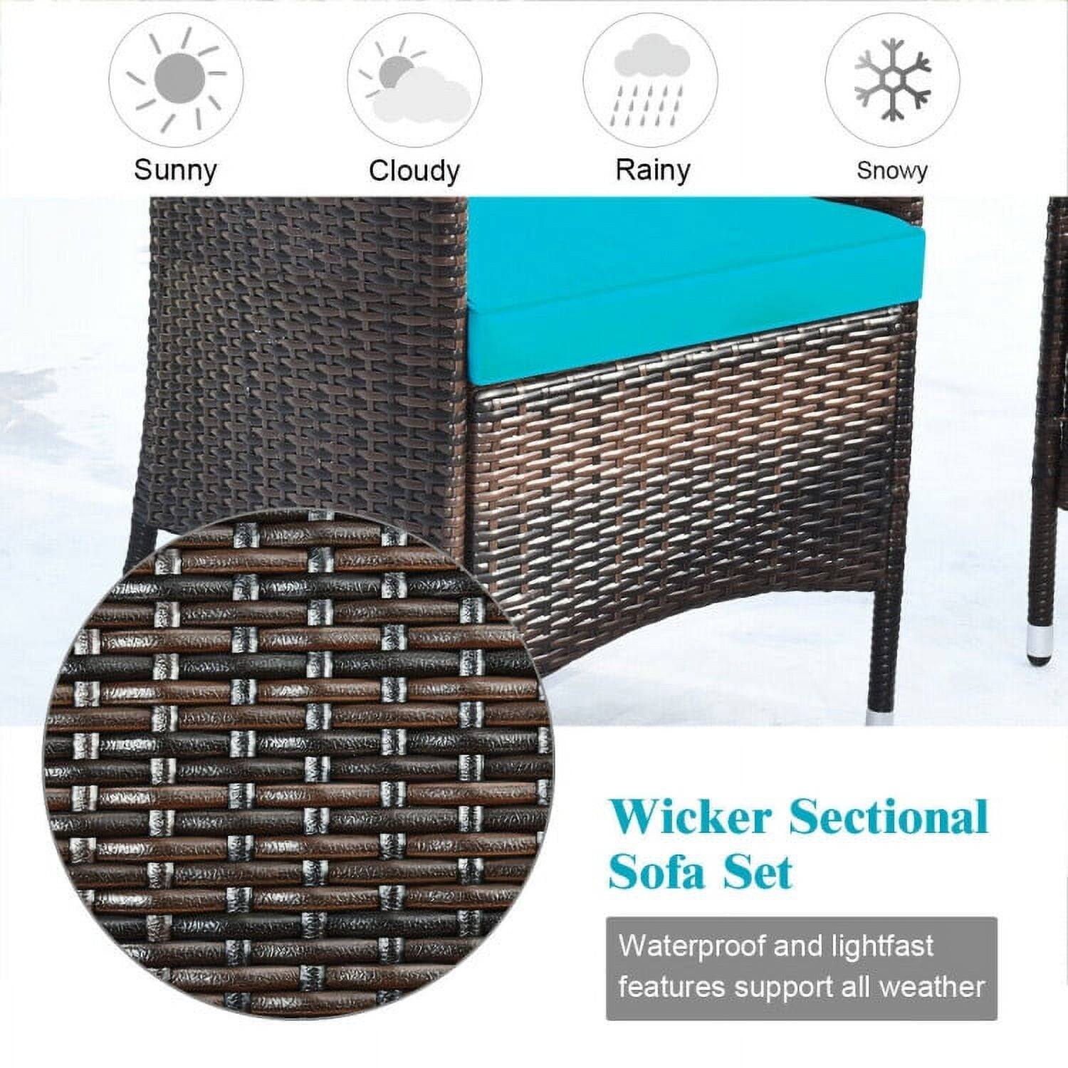 Sunny Cloudy Rainy Snowy

Wicker Sectional Sofa Set

Waterproof and lightfast features support all weather