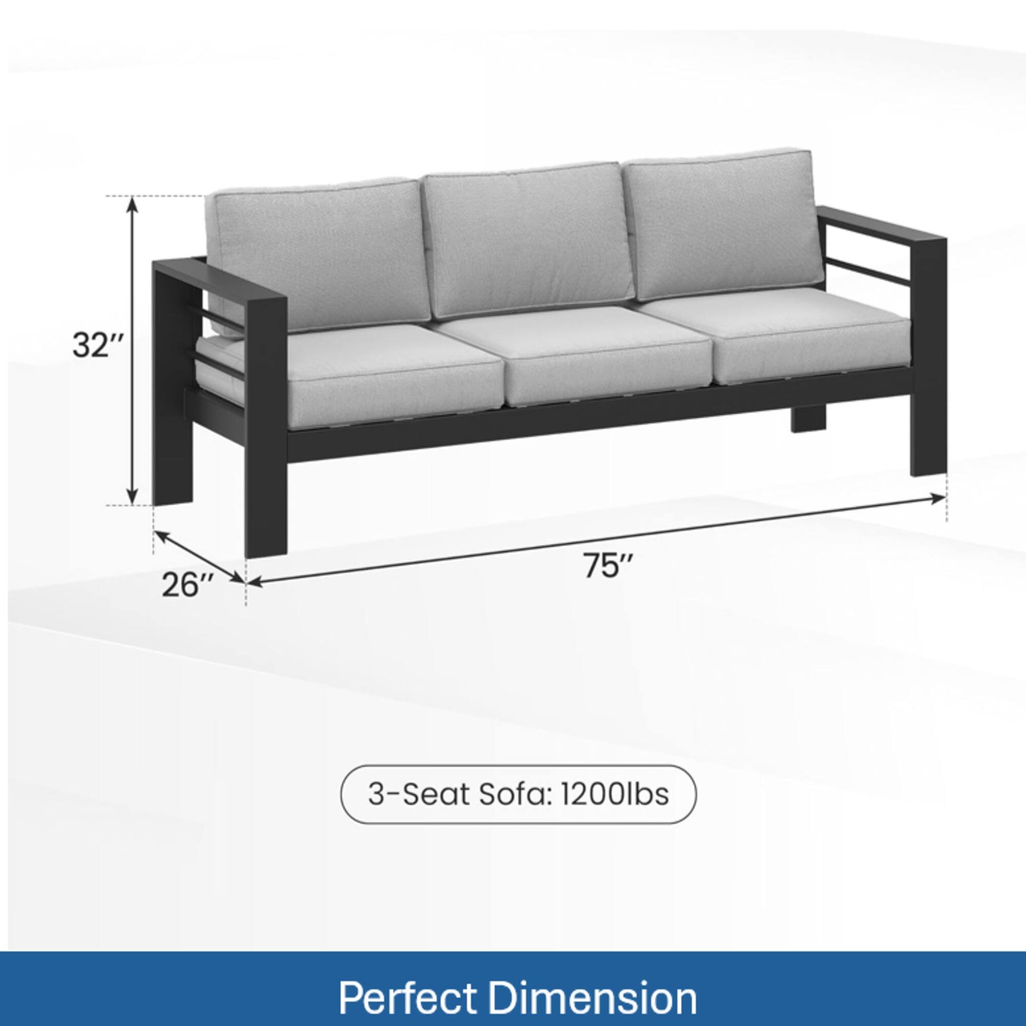 32" 26" 75" 3-Seat Sofa: 1200lbs  
Perfect Dimension