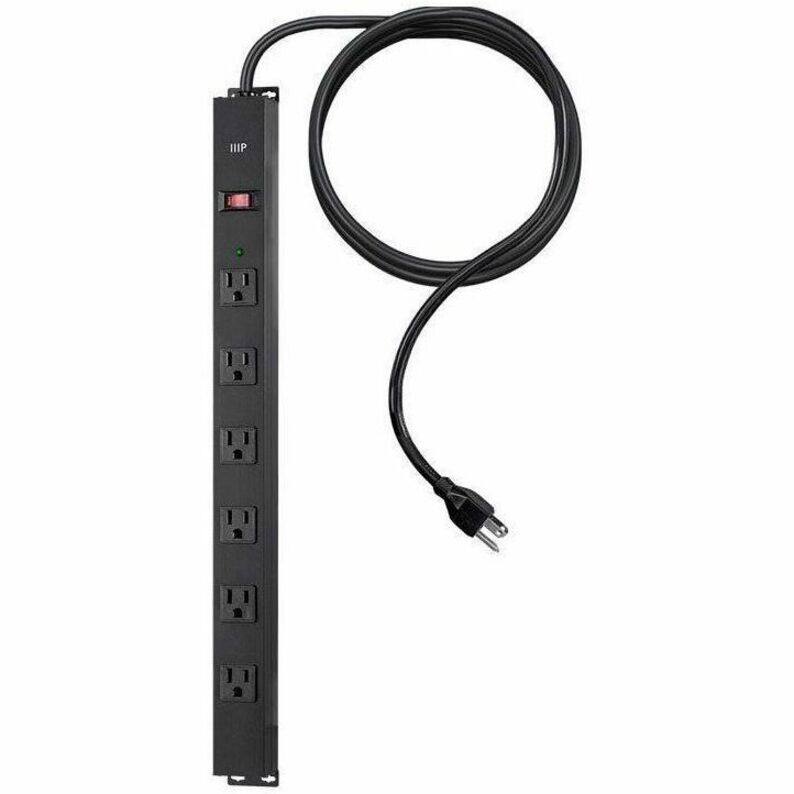 Alt View 1. Monoprice - Monoprice 35097 6-Outlets Surge Suppressor/Protector - Household Electronic - Black - 6 x NEMA 5-15R - 1800 VA - 540 J - Black Powder Coat.