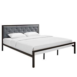 Modway - Mia Fabric King Bed - Gray