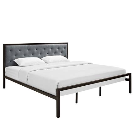 Front. Modway - Mia Fabric King Bed - Gray.