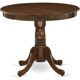 East West Furniture - ANDA3-AWA-32 3 Piece Modern Dining Set Consists of a Round Kitchen Table with Pedestal and 2 Padded - Brown