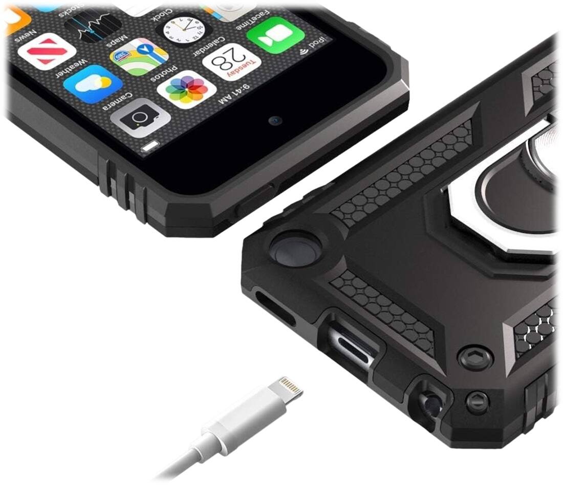 Alt View 13. SaharaCase - DualShock Series Case for Apple iPod Touch 7th Generation - Black.