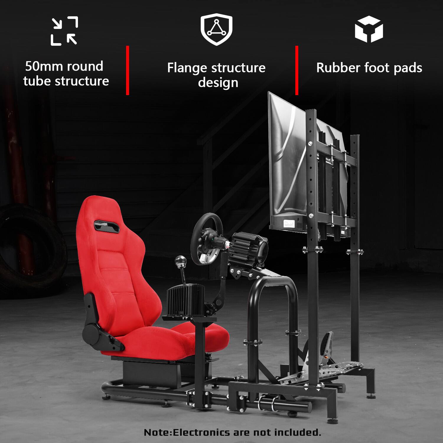 Dardoo Adjustable Racing Cockpit with Red Seat and TV Stand Fit for ...