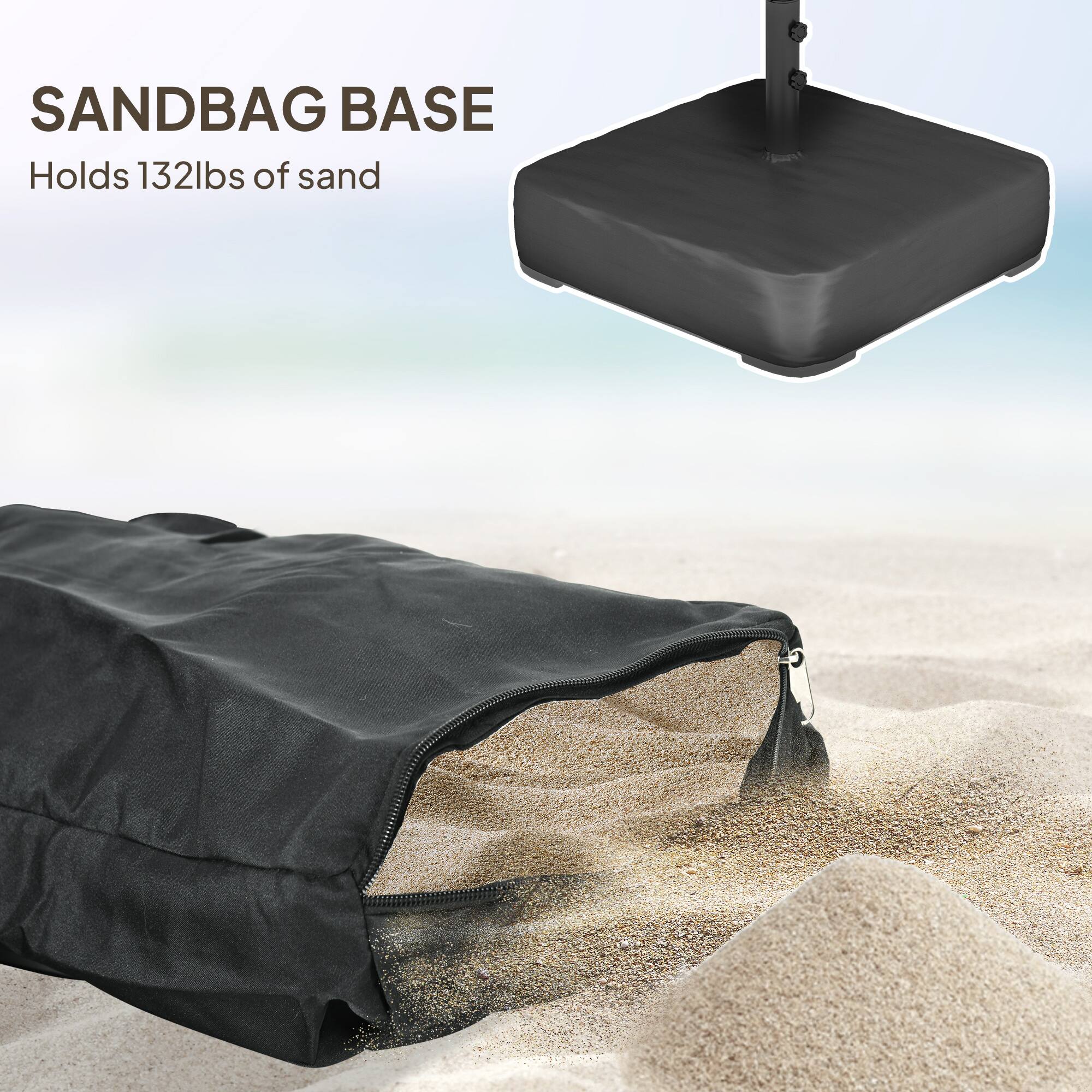 SANDBAG BASE
Holds 132lbs of sand