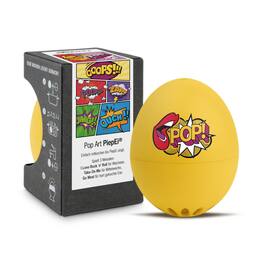 BrainStream - Pop Art BeepEgg Egg Timer Musical Floating Egg Cooker for Soft Medium Hard Boiled Eggs - Yellow