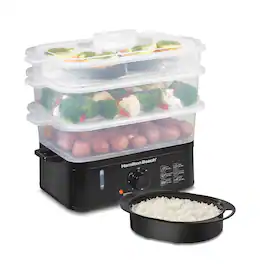 Hamilton Beach - 3-Tier Electric Food Steamer - Black