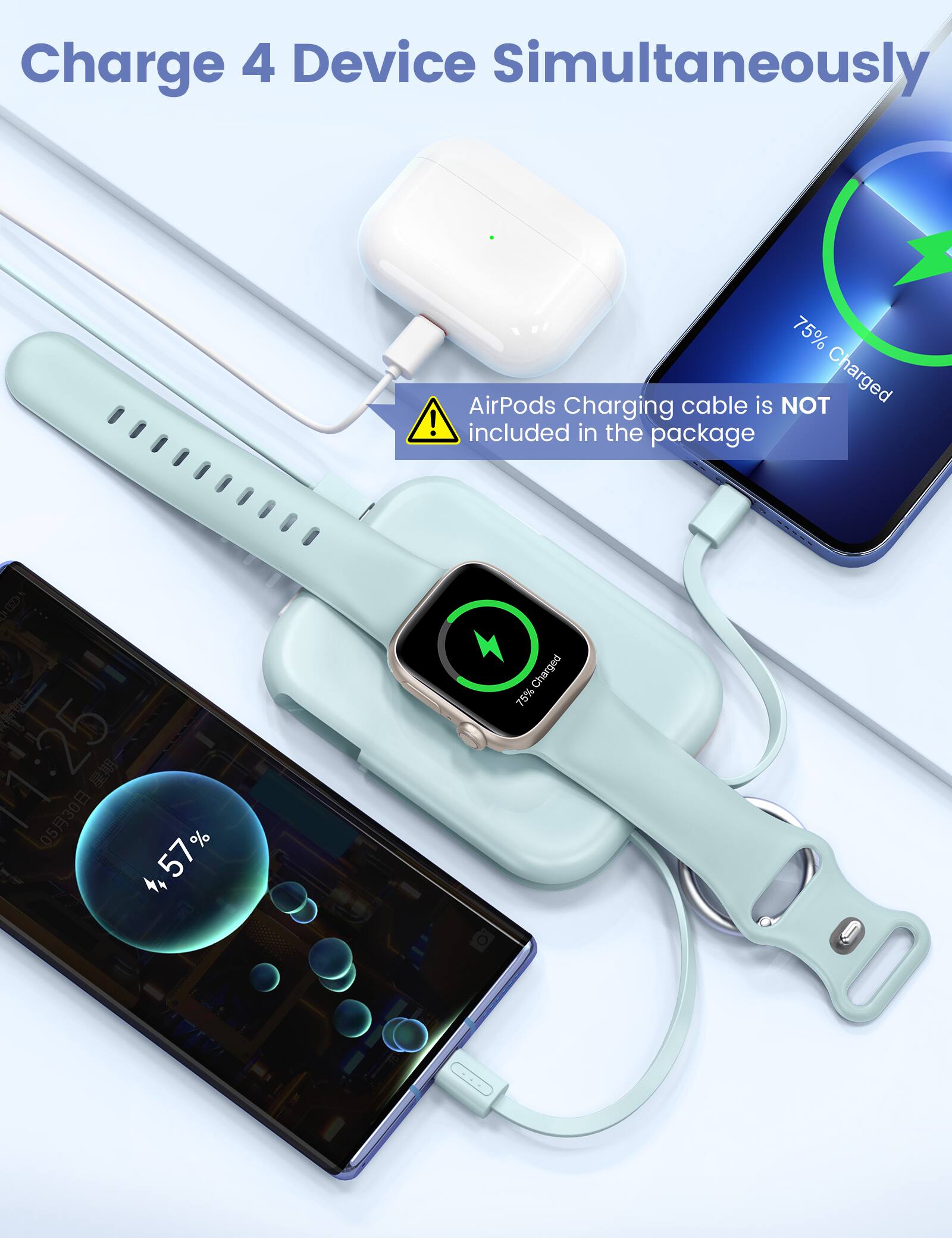 Charge 4 Device Simultaneously

AirPods Charging cable is NOT included in the package

11:25 11 0530 4,57%

Charged 75%