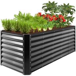 Best Choice Products - 8x2x2ft Outdoor Metal Raised Garden Bed, Planter Box for Vegetables, Flowers, Herbs - Gray