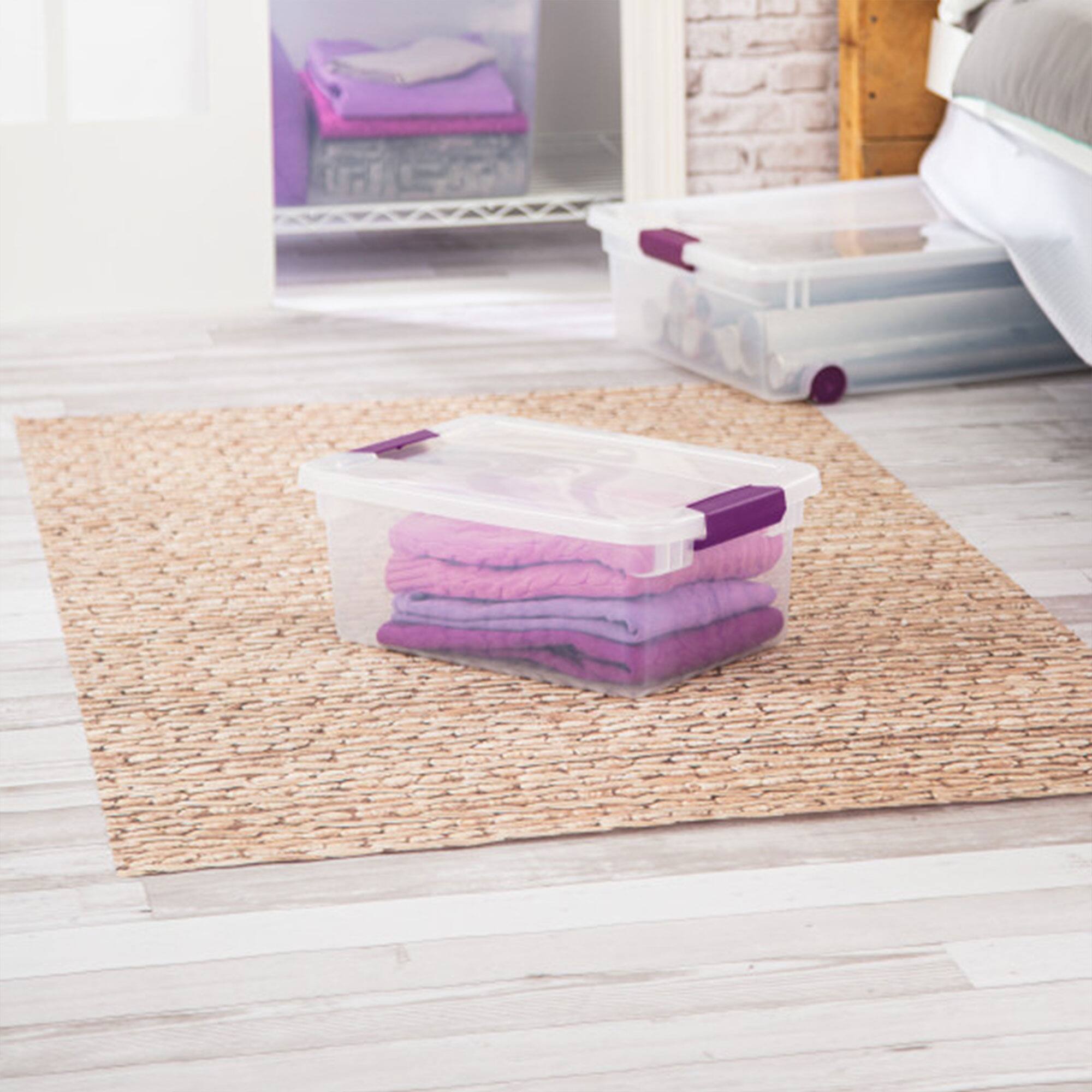 Alt View 4. Sterilite - Sterilite 15 Qt. Plastic Stackable Storage Container with Lid, Clear (24 Pack) - Clear.