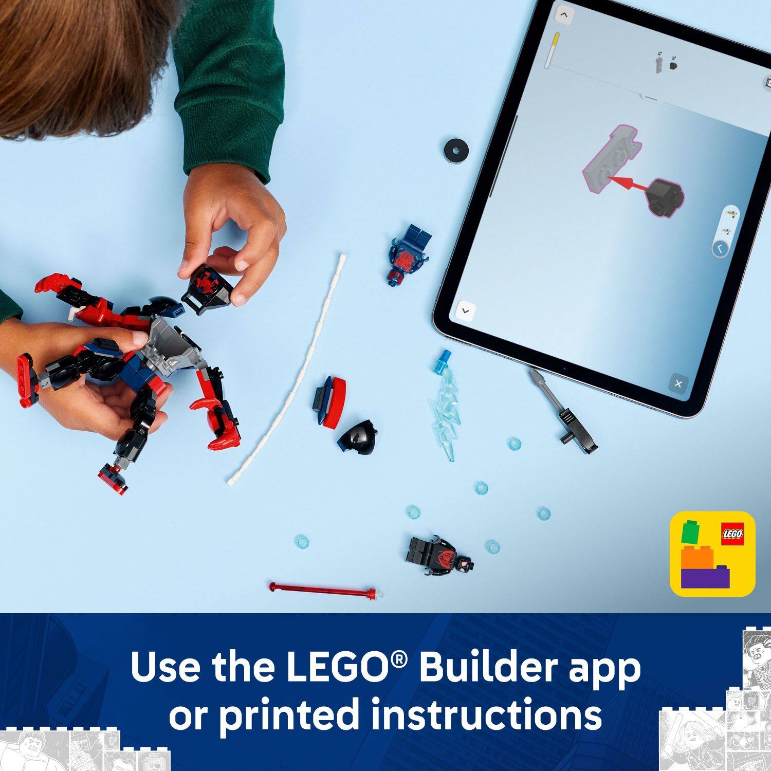 Use the LEGO® Builder app or printed instructions