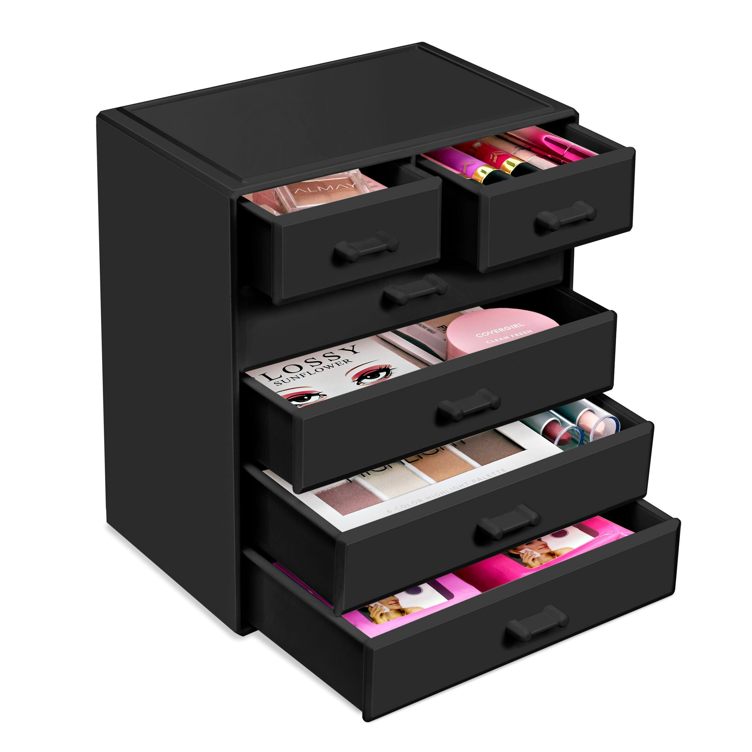 Sorbus - 6 Drawer Makeup Organizer Case - Black