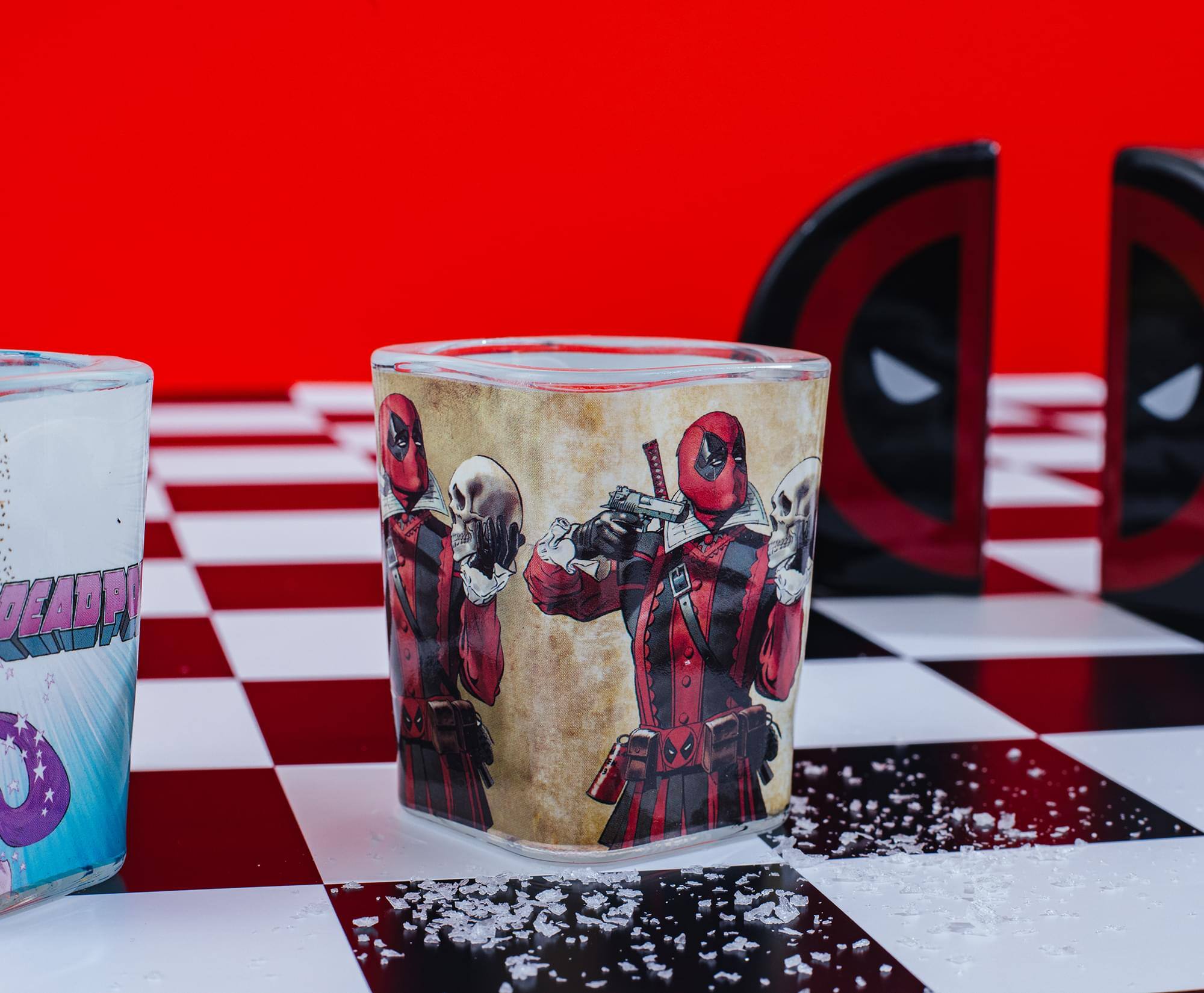 Alt View 4. Marvel - Marvel Deadpool 2-Ounce Mini Shot Glasses | Set of 4 - Multicolored.