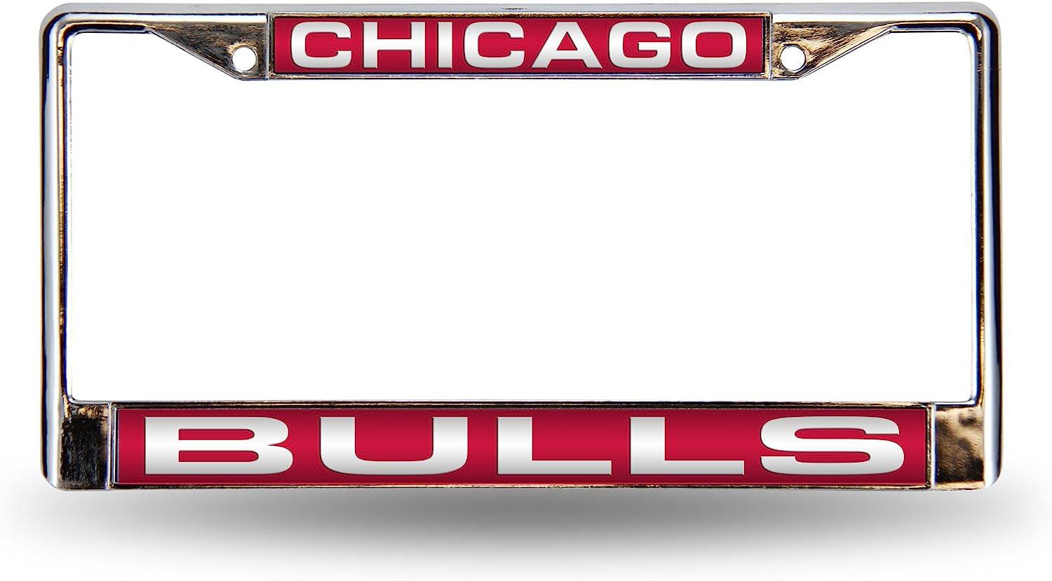 Chicago Bulls Chrome Metal License Plate Frame Holder