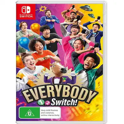 Nintendo Switch
Everybody Switch!
1 Player
Very mild themes and violence, online interactivity
G - E (Everyone)