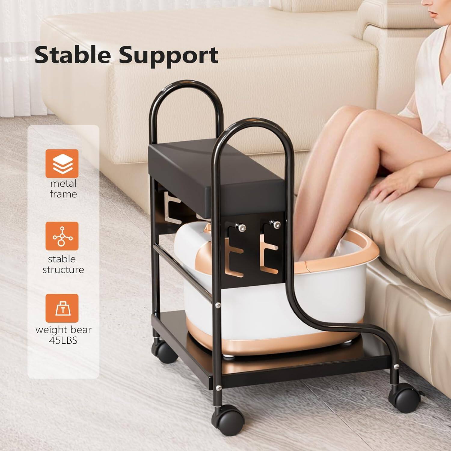 Stable Support  
- metal frame  
- stable structure  
- weight bear 45LBS