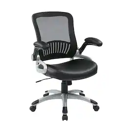 FurniFact - Leather Chair – Ergonomic Work Chair for Teachers and Office Use - Black
