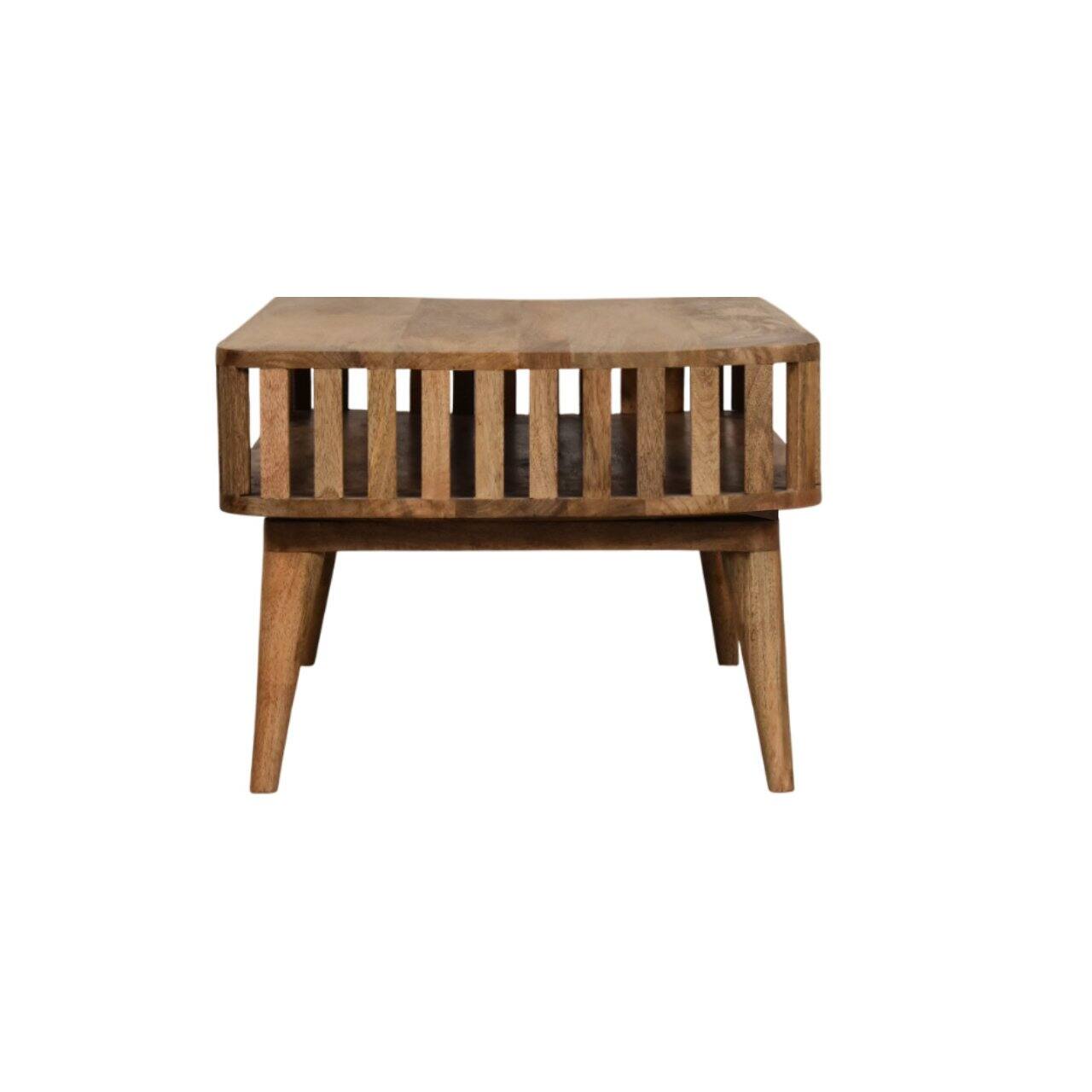 Alt View 4. Artisan Furniture - Slatted Oak-ish Coffee Table - Beige.