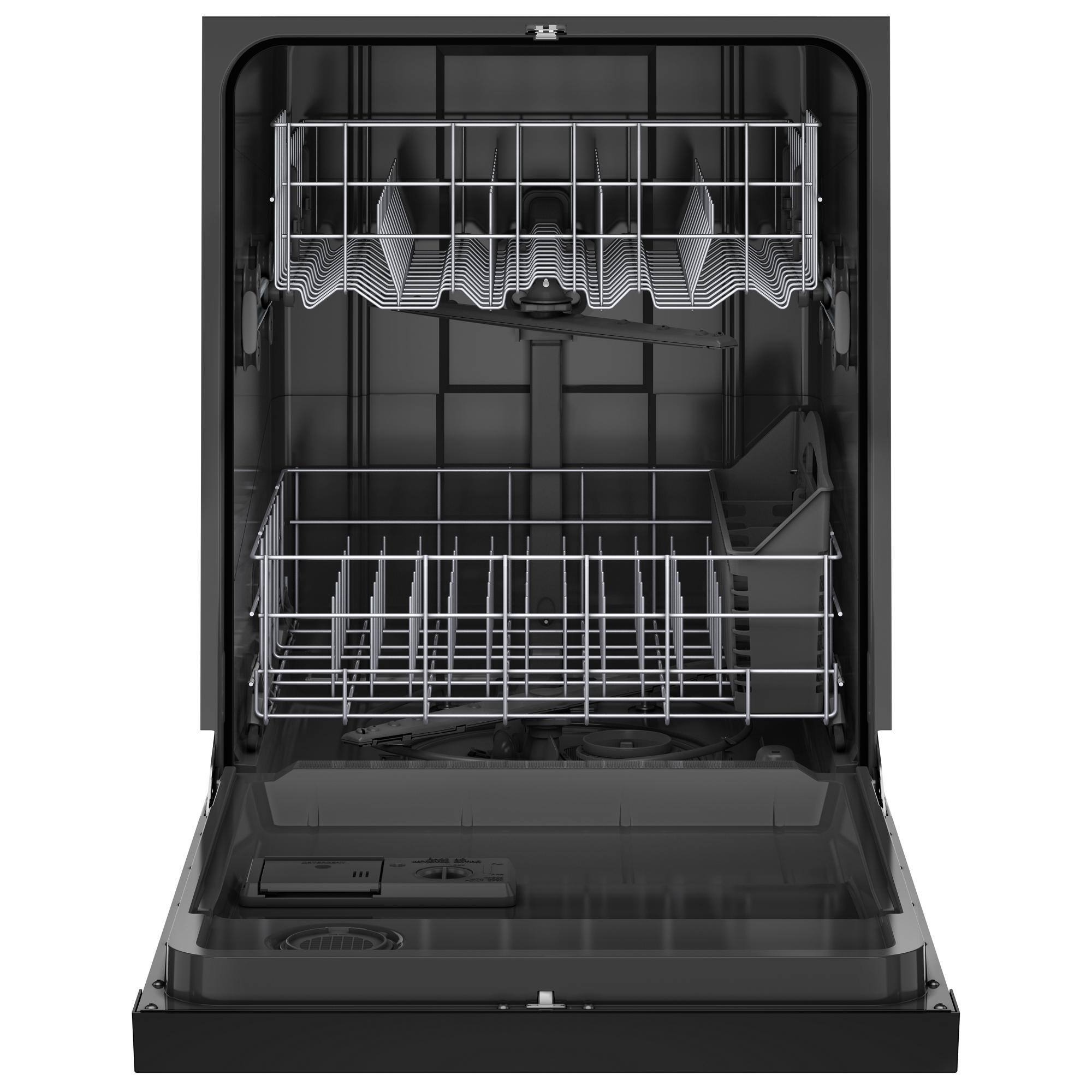 Angle. Amana - 24" Built-In Black Tub Dishwasher with Dark Interior, Large Capacity, 59 dBA - Black.