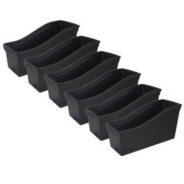 Storex - Large Book Bin, Black, Pack of 6