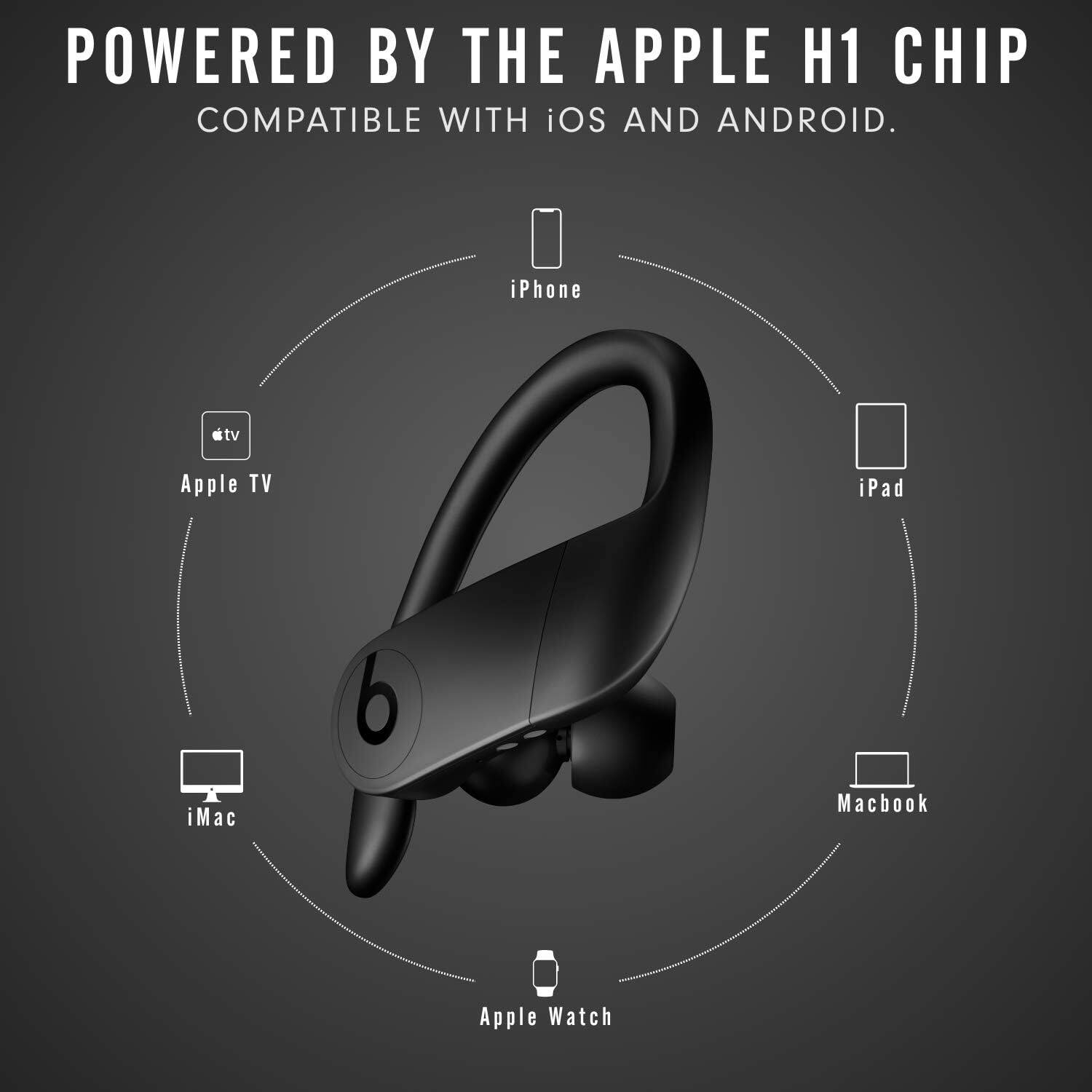 POWERED BY THE APPLE H1 CHIP  
COMPATIBLE WITH iOS AND ANDROID.  

iPhone  
iPad  
iMac  
Apple TV  
Macbook  
Apple Watch