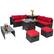 Front. Costway - 9 PCS Patio Furniture Set with 32" Fire Pit Table 50,000 BTU Square Propane Fire Pit - Red.