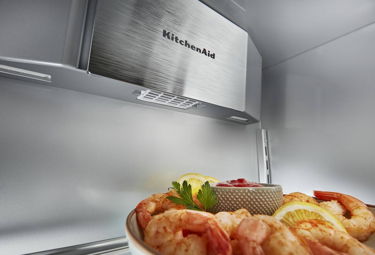 Alt View 20. KitchenAid - 20.8 Cu. Ft. Side-by-Side Refrigerator with Ice and Water Dispenser - Stainless Steel with PrintShield Finish.