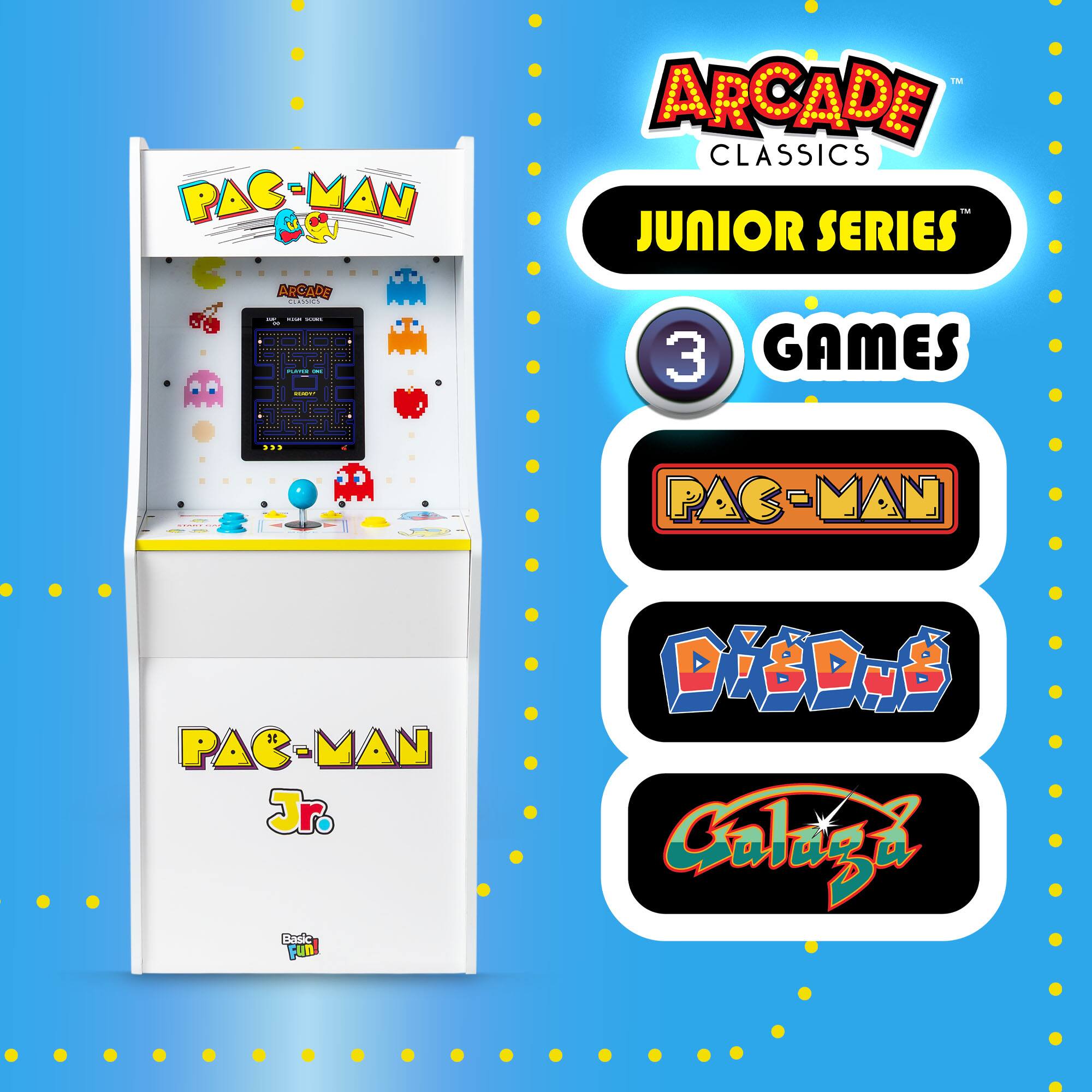 PAC-MAN CQ TM ARCADE CLASSICS TM JUNIOR SERIES ARCARE

3 GAMES
PAC-MAN
PAC-MAN Jr.
Base Fun DiSDrS CaldeR
