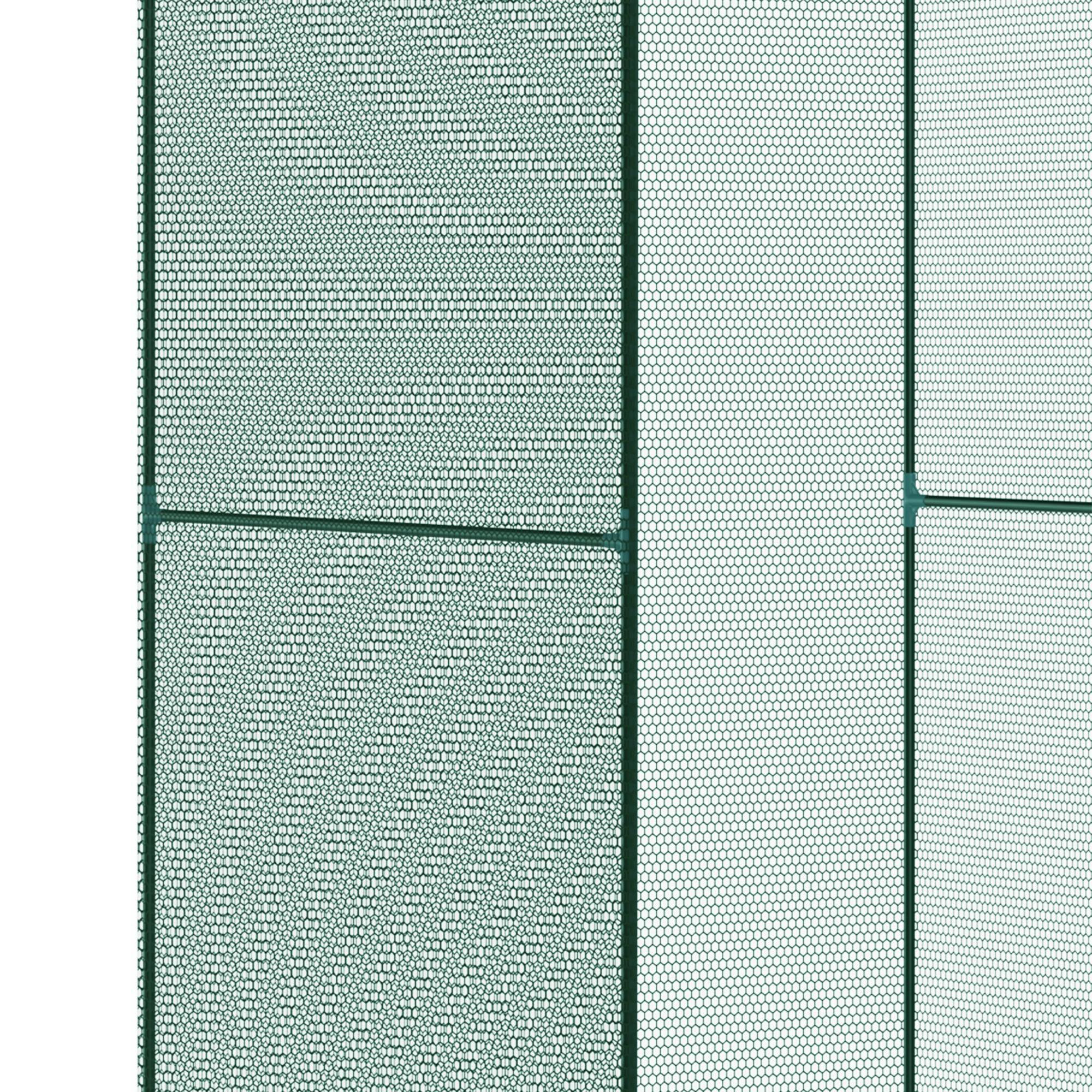 Alt View 8. Outsunny - Walk-in Crop Cage, Plant Protectors from Animals with Roll Up Zippered Door, 3.9' x 3.9' x 5.9' - Green.