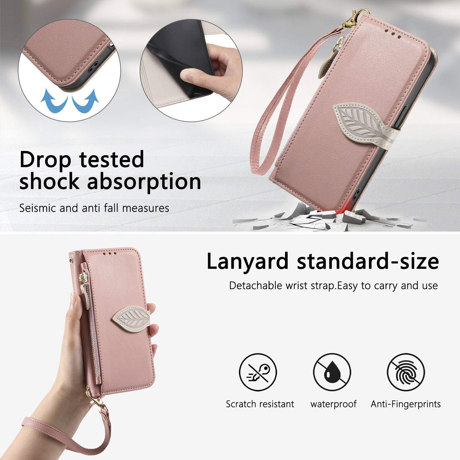 Drop tested shock absorption  
Seismic and anti fall measures  

Lanyard standard-size  
Detachable wrist strap. Easy to carry and use  

Scratch resistant  
Waterproof  
Anti-Fingerprints