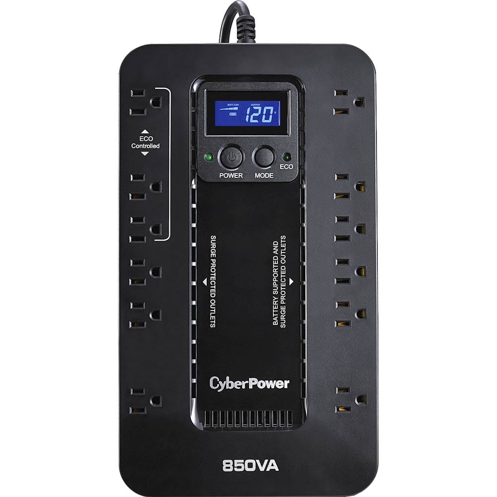 Front. CyberPower - 850VA Ecologic Battery Back-Up System - Black.