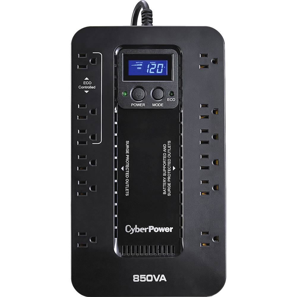 Front. CyberPower - 850VA Ecologic Battery Back-Up System - Black.