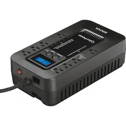 Front. CyberPower - EC650LCD Ecologic 650VA/390W Energy Efficient LCD Desktop ECO UPS - Black.