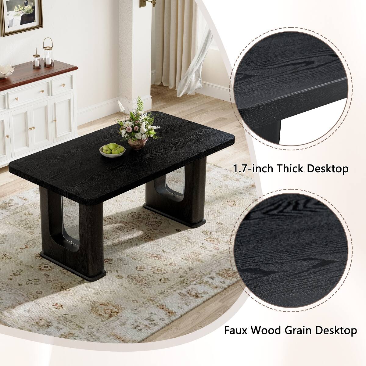 1.7-inch Thick Desktop  
Faux Wood Grain Desktop