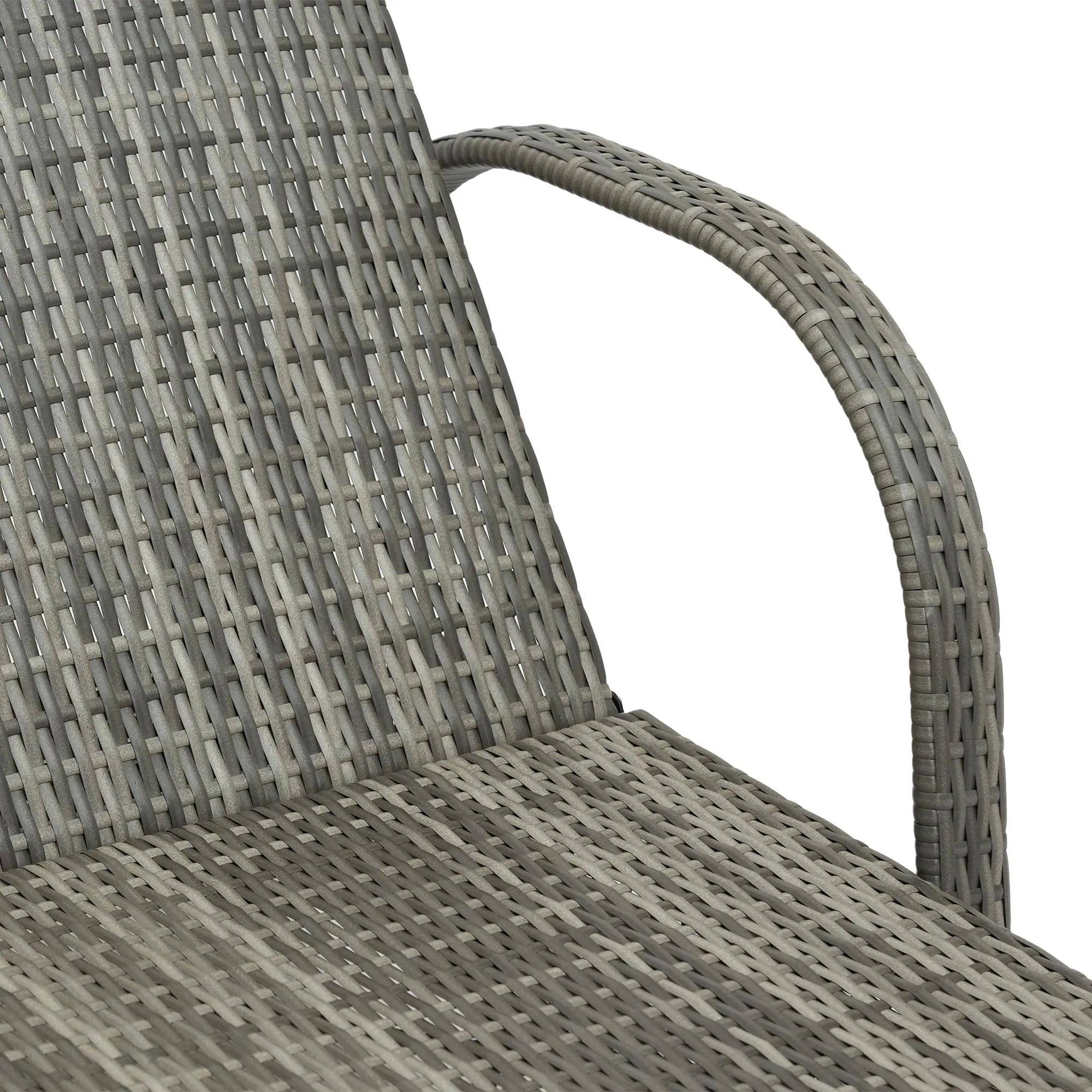 Alt View 1. Resenkos - Resenkos Outdoor Premium Chaise Lounge Chair-5-Level Adjustable Backrest, Rattan Weave, Mixed Gray and Gray - Mixed Gray and Gray.