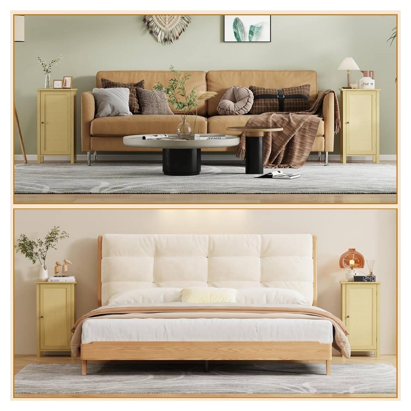 Sure, here is the corrected and grouped text from the image:

---

**Top Section:**

- Pue 1 CHME 1240

**Left Side Table:**

- (No visible text)

**Right Side Table:**

- (No visible text)

**Bedroom Section:**

- (No visible text)

**Clock on Nightstand:**

- 12:40

**Books on Nightstand:**

- (No visible text)

**Decorative Items:**

- (No visible text)

--- 

This text is based on the visible elements in the image.