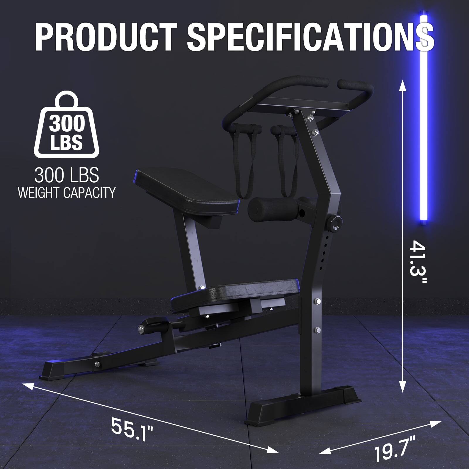 PRODUCT SPECIFICATIONS

300 LBS WEIGHT CAPACITY

41.3"  
55.1"  
19.7"
