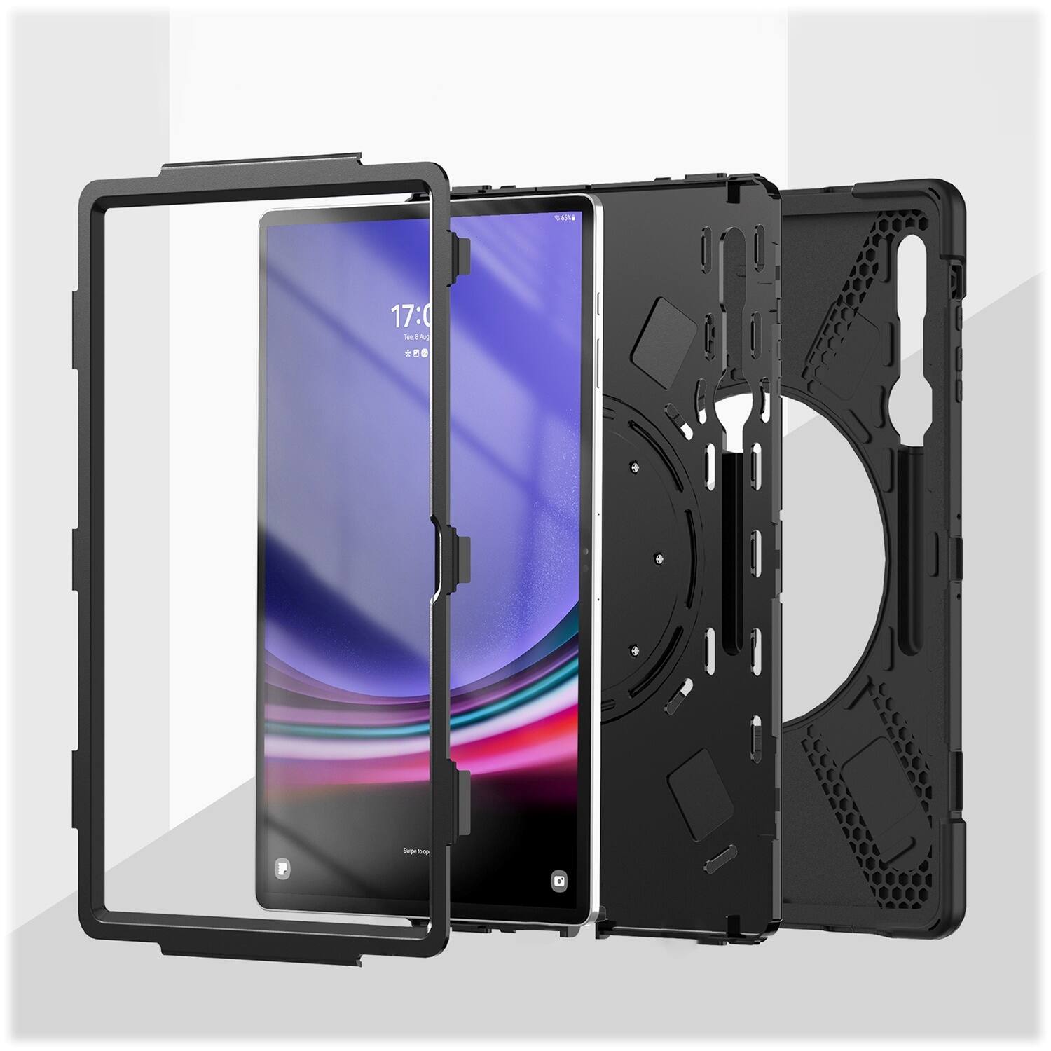 Alt View 16. SaharaCase - DEFENSE-X Series Case for Samsung Galaxy Tab S10 Ultra, Tab S9 Ultra, and Tab S8 Ultra - Black.